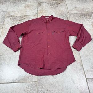 Vintage Levis Silver Label Shirt Men Large Red Button Down Big E Long Sleeve